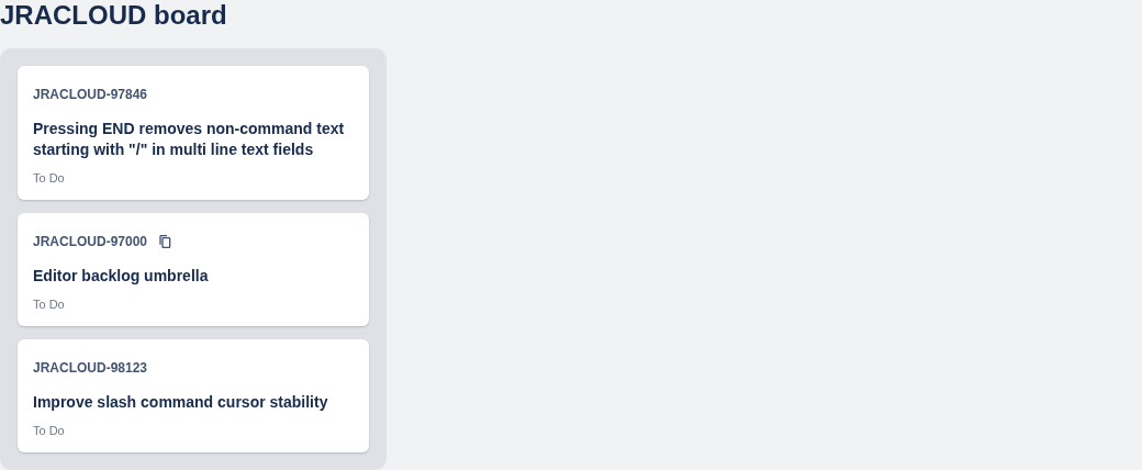 Copy action on a Jira board card