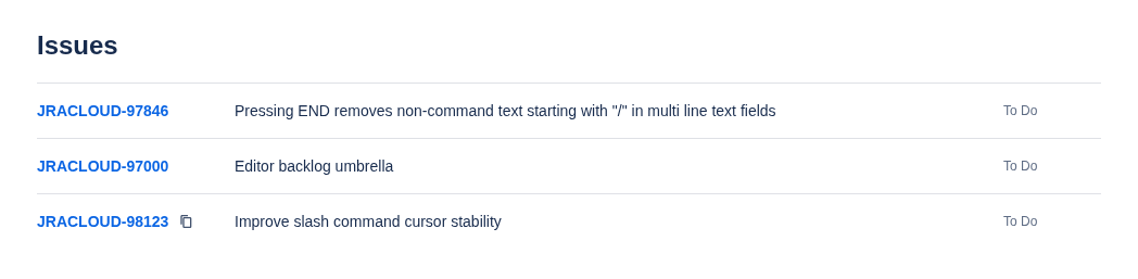 Copy action in Jira search results
