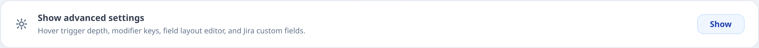 Show advanced settings toggle
