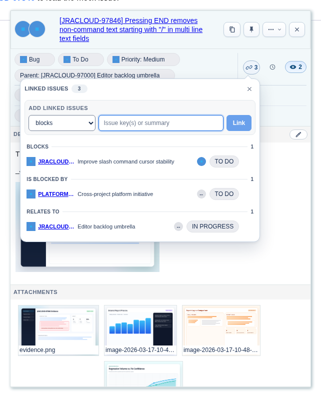 Linked issues grouped by relationship